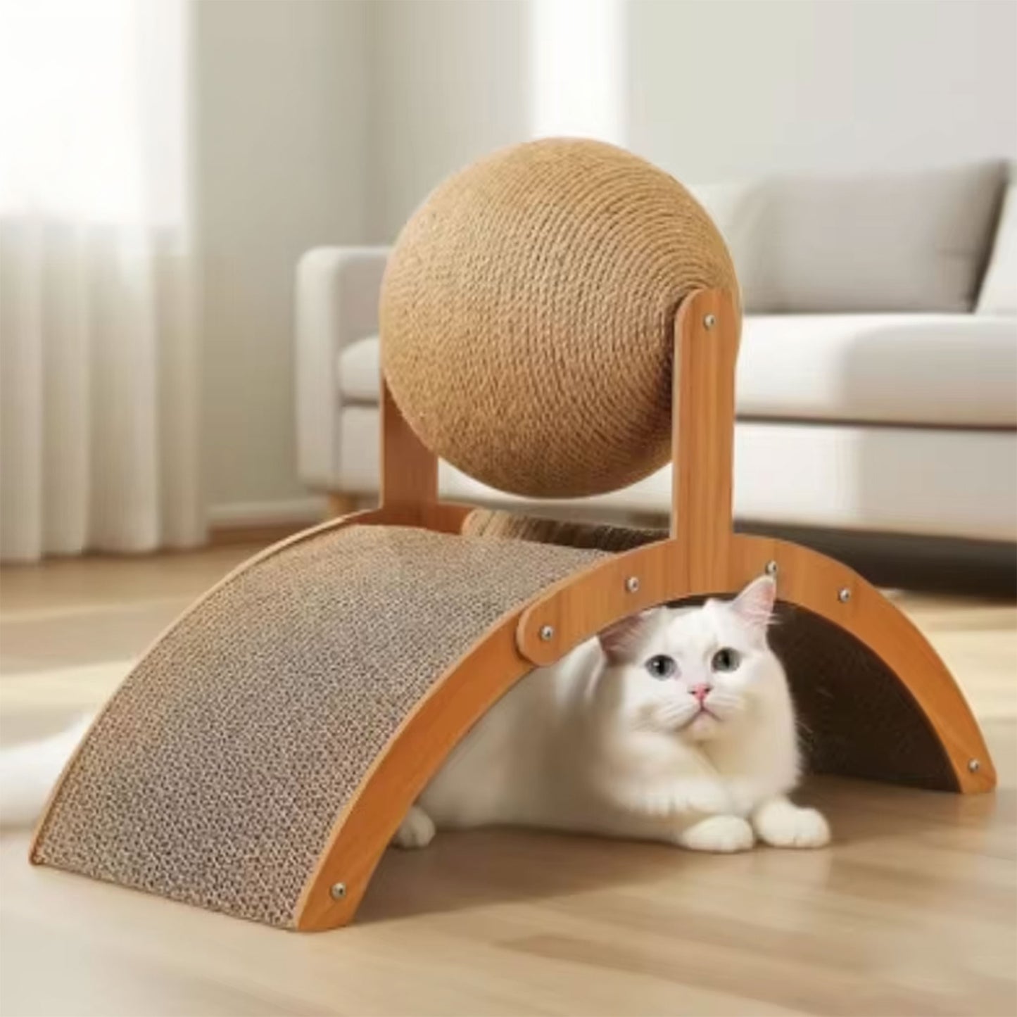 Cat Ball Scratching Board with Ball Toy