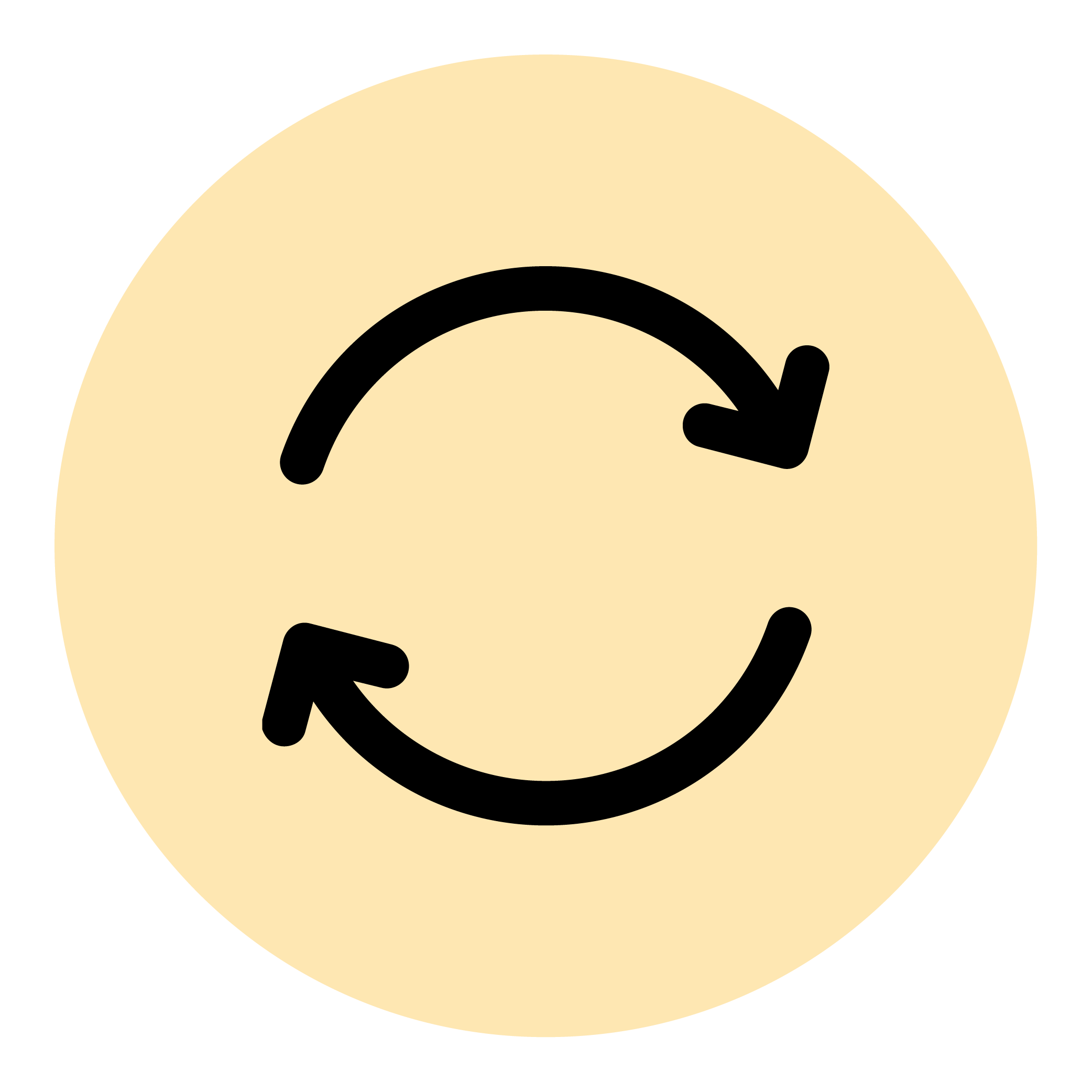arrow Icon with yellow background symbolizing free returns