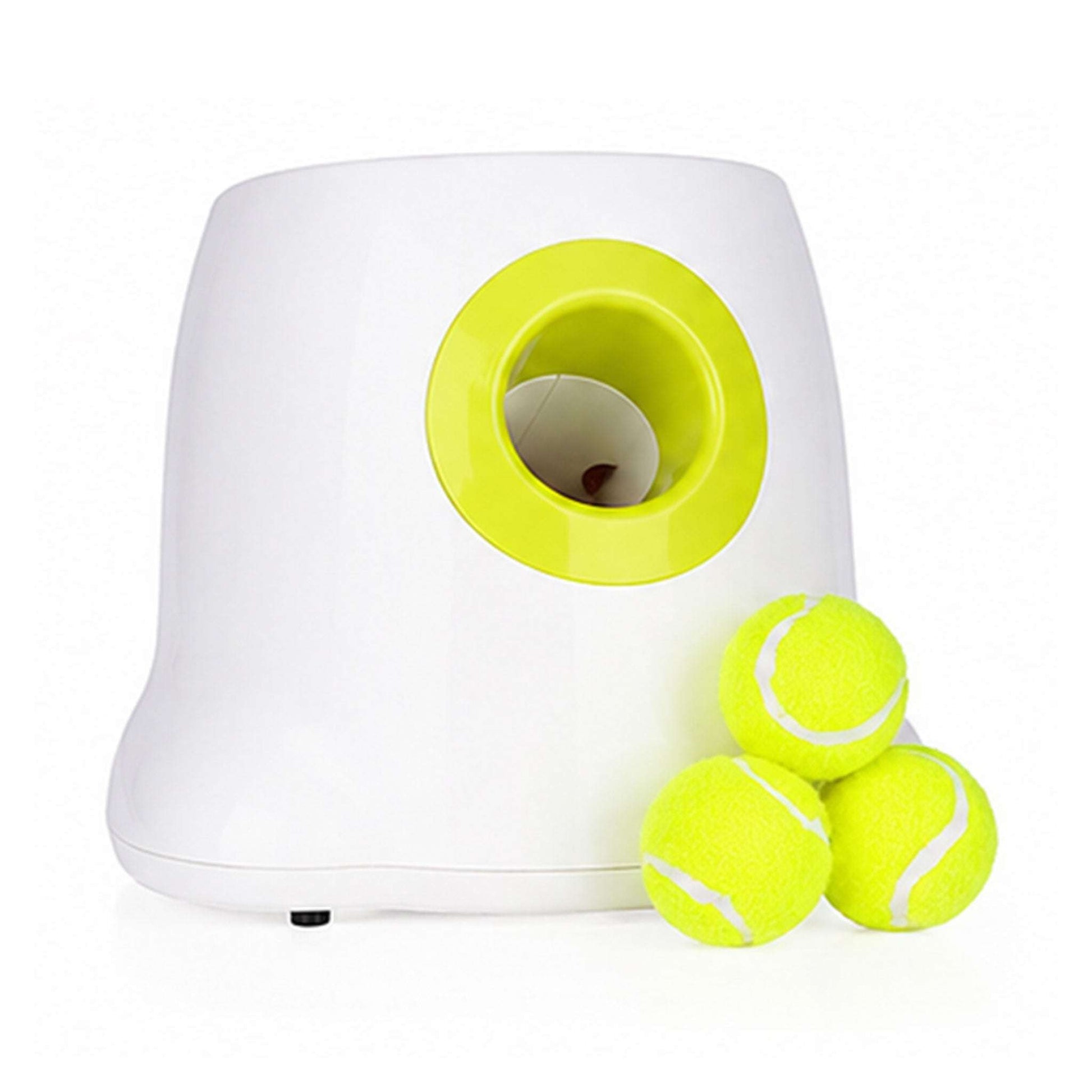 Blufi Automatic Ball Launcher for dogs, pet accessory with a sleek design, used for interactive play and exercise.
