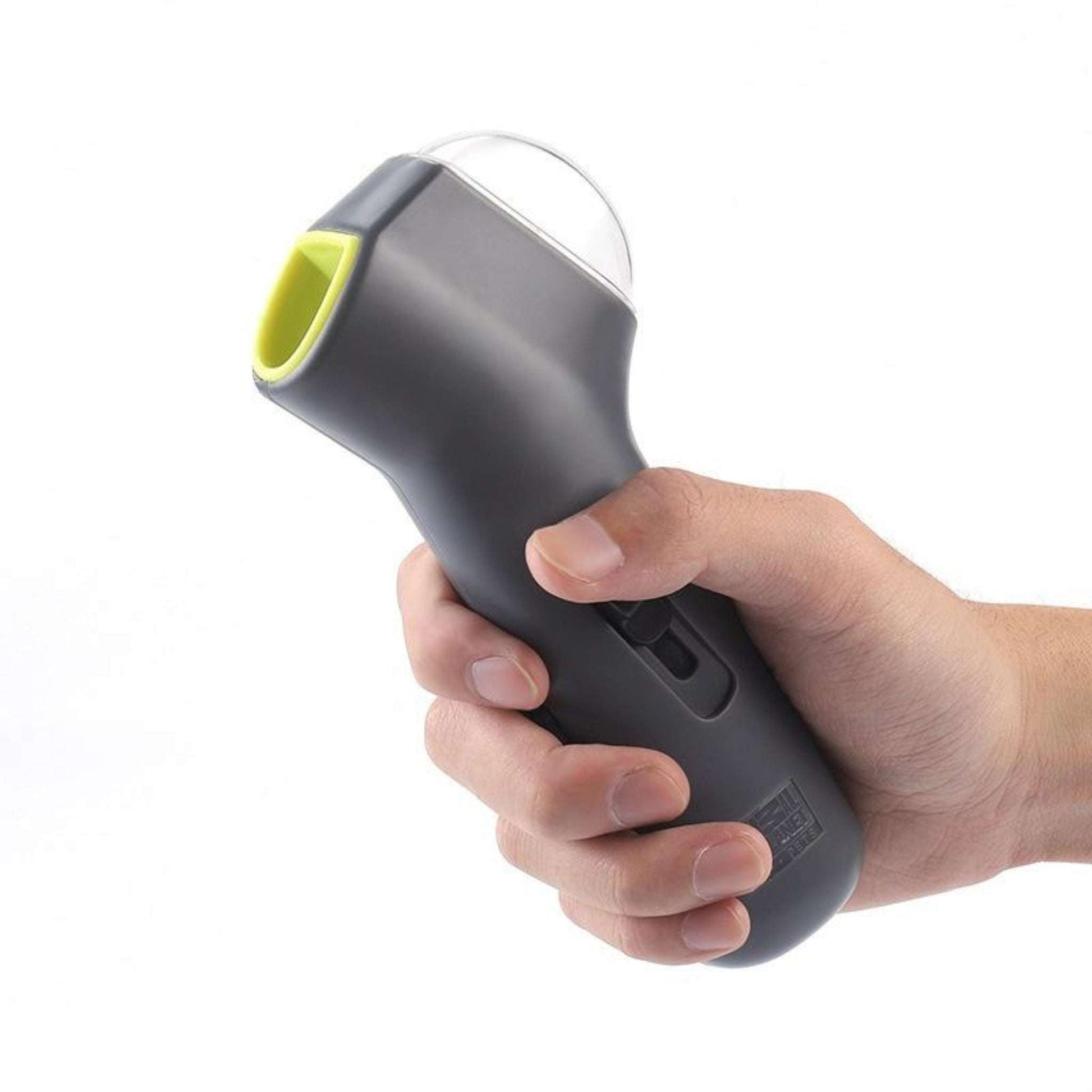 Blufi pet treat launcher, a pet accessory, showing a handheld device used to toss treats for pets during playtime.